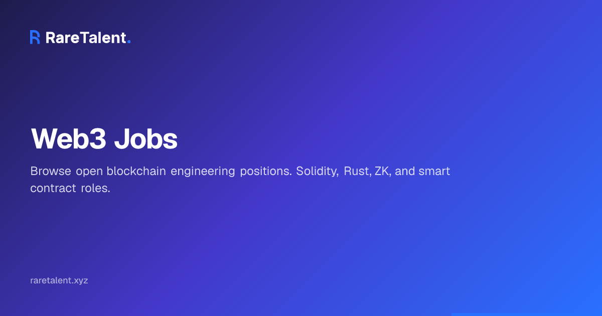 Web3 Engineering Jobs | Solidity, ZK, DeFi, Security